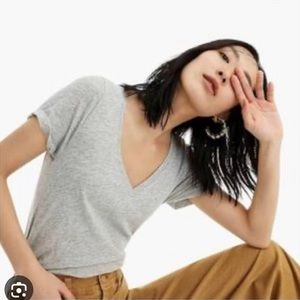 J. Crew Vintage Cotton Heather Gray Tee Small